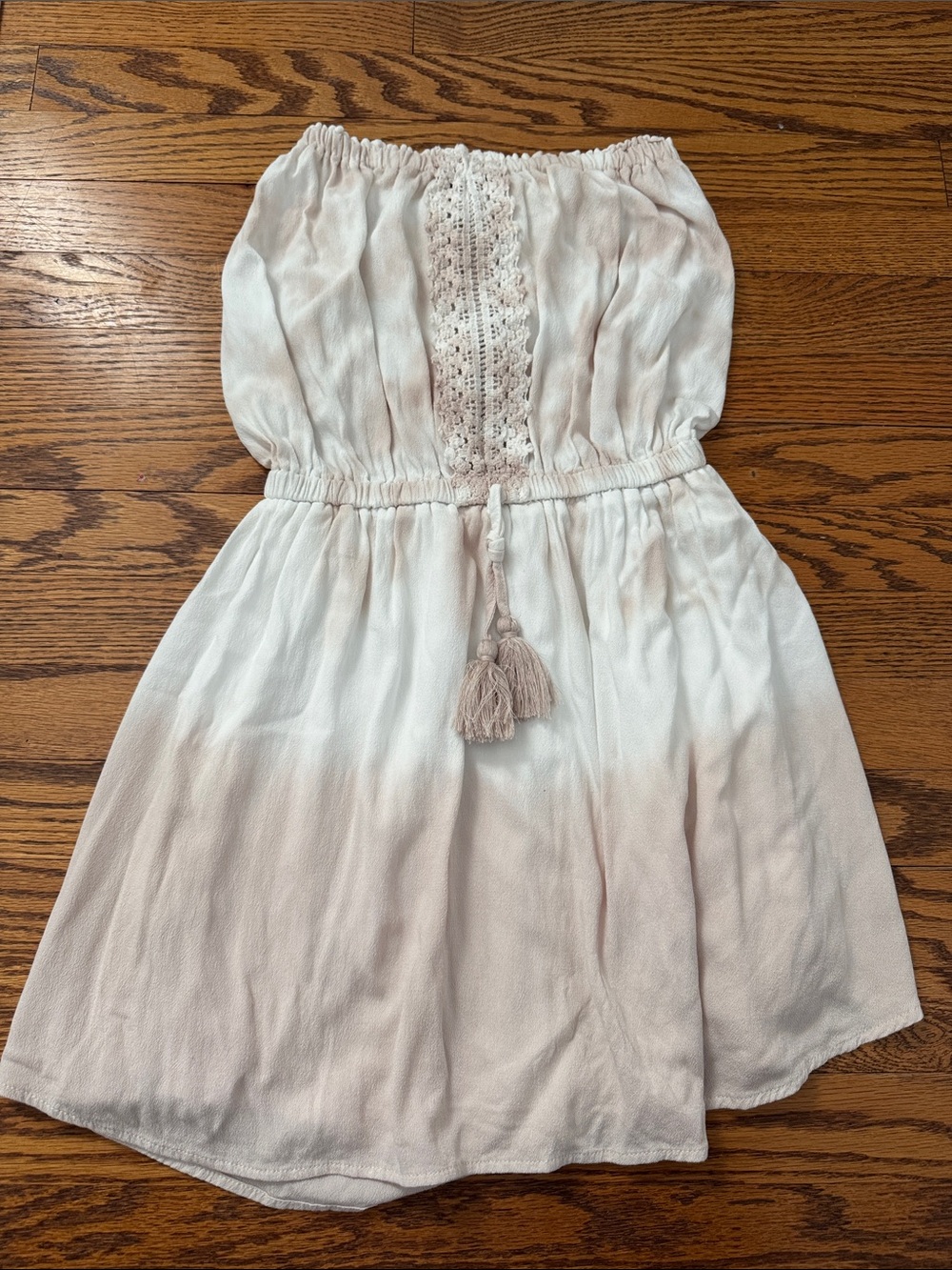 Ocean Drive Cream and Beige Dress/Cover Up Small